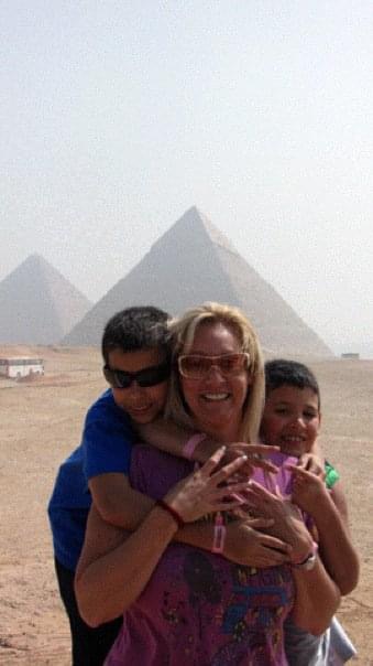 Stacey Sandlin Stacey Sandlin Benas Veikalas Mortgage Broker Slam Dunk Mortgage Team Viera Melbourne Florida, family travels with the great pyramid of Giza in the background