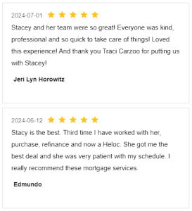 Screenshot Review for Stacey Sandlin Benas Veikalas Mortgage Broker Slam Dunk Mortgage Team Viera, Melbourne Florida