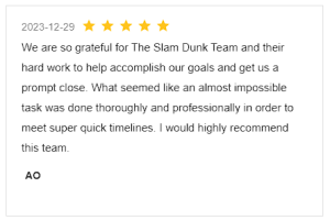 Screenshot Review for Stacey Sandlin Benas Veikalas Mortgage Broker Slam Dunk Mortgage Team Viera, Melbourne Florida
