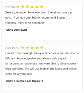 Screenshot Review for Stacey Sandlin Benas Veikalas Mortgage Broker Slam Dunk Mortgage Team Viera, Melbourne Florida