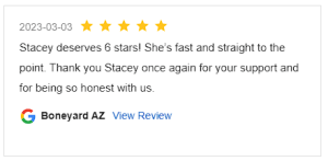 Screenshot Review for Stacey Sandlin Benas Veikalas Mortgage Broker Slam Dunk Mortgage Team Viera, Melbourne Florida