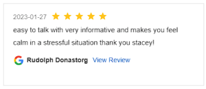 Screenshot Review for Stacey Sandlin Benas Veikalas Mortgage Broker Slam Dunk Mortgage Team Viera, Melbourne Florida