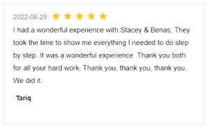 Screenshot Review for Stacey Sandlin Benas Veikalas Mortgage Broker Slam Dunk Mortgage Team Viera, Melbourne Florida