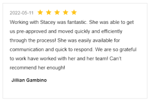 Screenshot Review for Stacey Sandlin Benas Veikalas Mortgage Broker Slam Dunk Mortgage Team Viera, Melbourne Florida