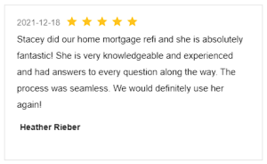 Screenshot Review for Stacey Sandlin Benas Veikalas Mortgage Broker Slam Dunk Mortgage Team Viera, Melbourne Florida