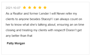 Screenshot Review for Stacey Sandlin Benas Veikalas Mortgage Broker Slam Dunk Mortgage Team Viera, Melbourne Florida