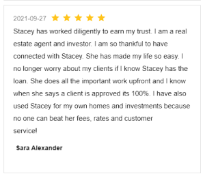 Screenshot Review for Stacey Sandlin Benas Veikalas Mortgage Broker Slam Dunk Mortgage Team Viera, Melbourne Florida